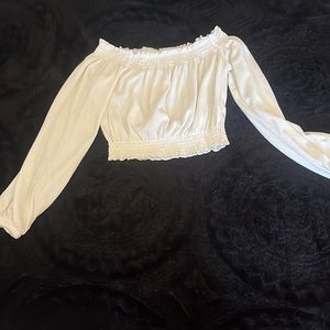 off shoulder white top